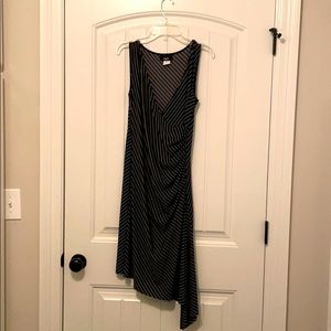 Black and white striped dress